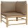 vidaXL 12-tlg. Garten-Lounge-Set mit Kissen Taupe Bambus