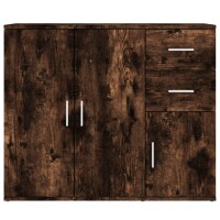 vidaXL Sideboard Räuchereiche 91x29,5x75 cm Holzwerkstoff