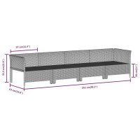 vidaXL 10-tlg. Garten-Lounge-Set mit Kissen Grau Poly Rattan