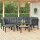 vidaXL 7-tlg. Garten-Lounge-Set Schwarz und Grau Poly Rattan