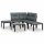 vidaXL 6-tlg. Garten-Lounge-Set Schwarz und Grau Poly Rattan