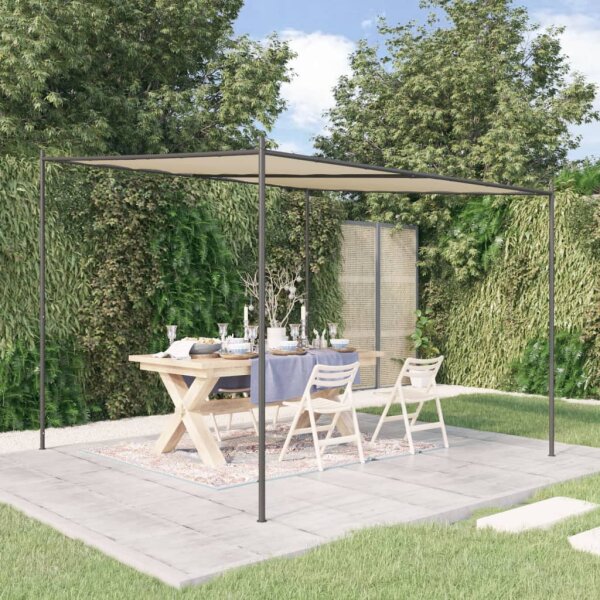 vidaXL Pavillon Beige 3x3 m 180 g/m&sup2; Stoff und Stahl