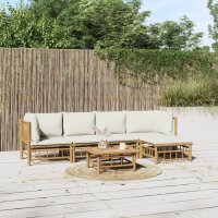 vidaXL 6-tlg. Garten-Lounge-Set mit Cremeweißen...