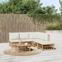 vidaXL 6-tlg. Garten-Lounge-Set mit Cremeweißen...