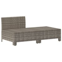 vidaXL 2-tlg. Garten-Lounge-Set mit Kissen Grau Poly Rattan