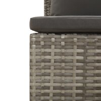 vidaXL 2-tlg. Garten-Lounge-Set mit Kissen Grau Poly Rattan