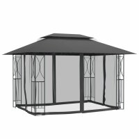 vidaXL Pavillon mit Seitenw&auml;nden Anthrazit 400x300x270 cm Stahl