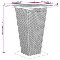 vidaXL 5-tlg. Gartenbar-Set Schwarz Poly Rattan & Massivholz Akazie
