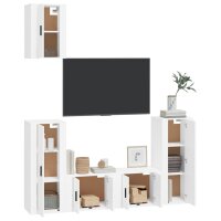 vidaXL 5-tlg. TV-Schrank-Set Wei&szlig; Holzwerkstoff