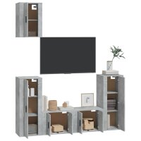 vidaXL 5-tlg. TV-Schrank-Set Betongrau Holzwerkstoff