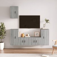 vidaXL 5-tlg. TV-Schrank-Set Grau Sonoma Holzwerkstoff