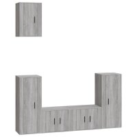 vidaXL 5-tlg. TV-Schrank-Set Grau Sonoma Holzwerkstoff