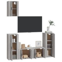 vidaXL 5-tlg. TV-Schrank-Set Grau Sonoma Holzwerkstoff