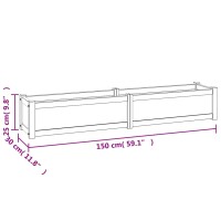 vidaXL Hochbeet 150x30x25 cm Massivholz Teak