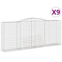 vidaXL Gabionen mit Hochbogen 9 Stk. 400x50x160/180cm...