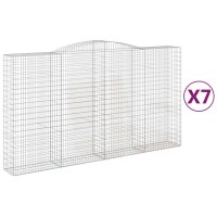 vidaXL Gabionen mit Hochbogen 7 Stk. 400x50x220/240cm...