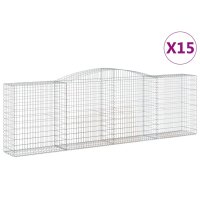 vidaXL Gabionen mit Hochbogen 15 Stk 400x50x120/140cm...