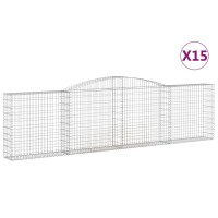 vidaXL Gabionen mit Hochbogen 15Stk. 400x30x100/120cm...