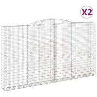 vidaXL Gabionen mit Hochbogen 2 Stk. 400x30x220/240cm...