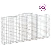 vidaXL Gabionen mit Hochbogen 2 Stk. 400x50x180/200cm...