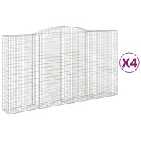 vidaXL Gabionen mit Hochbogen 4 Stk. 400x50x220/240cm...