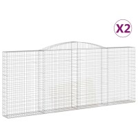 vidaXL Gabionen mit Hochbogen 2 Stk. 400x30x160/180cm...