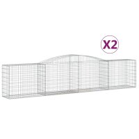 vidaXL Gabionen mit Hochbogen 2 Stk. 400x50x80/100cm...