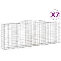 vidaXL Gabionen mit Hochbogen 7 Stk. 400x50x140/160cm...