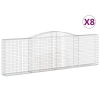 vidaXL Gabionen mit Hochbogen 8 Stk. 400x30x120/140cm...