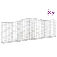 vidaXL Gabionen mit Hochbogen 5 Stk. 400x30x120/140cm...