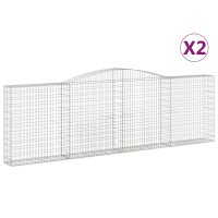 vidaXL Gabionen mit Hochbogen 2 Stk. 400x30x120/140cm...