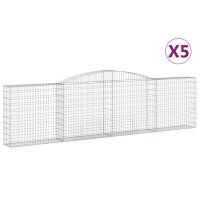 vidaXL Gabionen mit Hochbogen 5 Stk. 400x30x100/120cm...