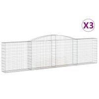 vidaXL Gabionen mit Hochbogen 3 Stk. 400x30x100/120cm...