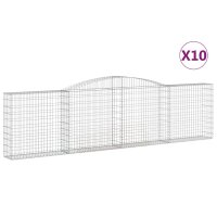 vidaXL Gabionen mit Hochbogen 10Stk. 400x30x100/120cm...