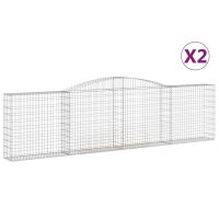 vidaXL Gabionen mit Hochbogen 2 Stk. 400x30x100/120cm...