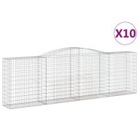 vidaXL Gabionen mit Hochbogen 10 Stk 400x50x120/140cm...