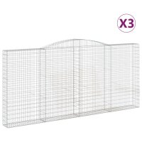 vidaXL Gabionen mit Hochbogen 3 Stk. 400x30x180/200cm...