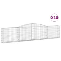 vidaXL Gabionen mit Hochbogen 10 Stk. 400x30x80/100cm...