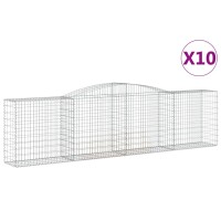 vidaXL Gabionen mit Hochbogen 10 Stk 400x50x100/120cm...