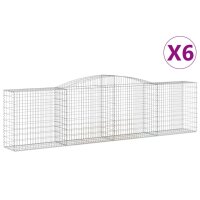 vidaXL Gabionen mit Hochbogen 6 Stk. 400x50x100/120cm...