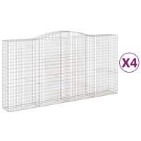 vidaXL Gabionen mit Hochbogen 4 Stk. 400x50x200/220cm...