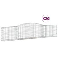 vidaXL Gabionen mit Hochbogen 20 Stk. 400x50x80/100cm...