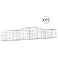 vidaXL Gabionen mit Hochbogen 25 Stk. 400x50x60/80cm...