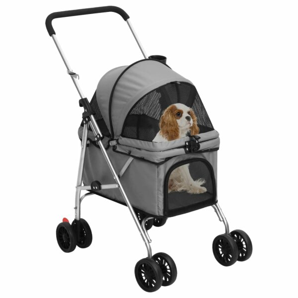 vidaXL Hundewagen Faltbar Grau 76x50x100 cm Oxford-Gewebe