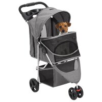 vidaXL Hundewagen Faltbar Grau 80x46x98 cm Oxford-Gewebe