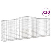 vidaXL Gabionen mit Hochbogen 10 Stk 400x50x140/160cm...