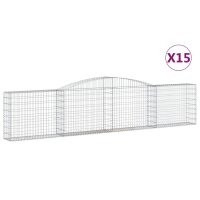 vidaXL Gabionen mit Hochbogen 15 Stk. 400x30x80/100cm...