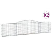 vidaXL Gabionen mit Hochbogen 2 Stk. 400x30x80/100cm...