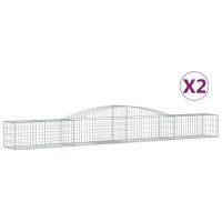 vidaXL Gabionen mit Hochbogen 2 Stk. 400x50x40/60cm...