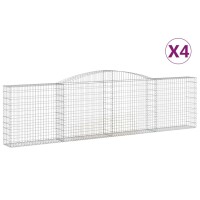 vidaXL Gabionen mit Hochbogen 4 Stk. 400x30x100/120cm...